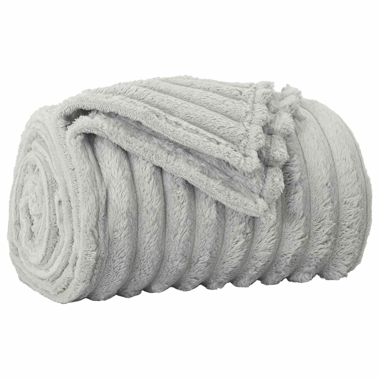 Überwurfdecke Grau 240 x 220 cm Fleece