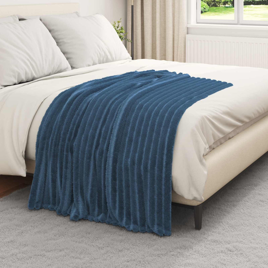 Überwurfdecke Marineblau 150 x 130 cm Fleece