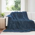 Überwurfdecke Marineblau 270 x 240 cm Fleece