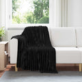 Überwurfdecke Schwarz 150 x 130 cm Fleece