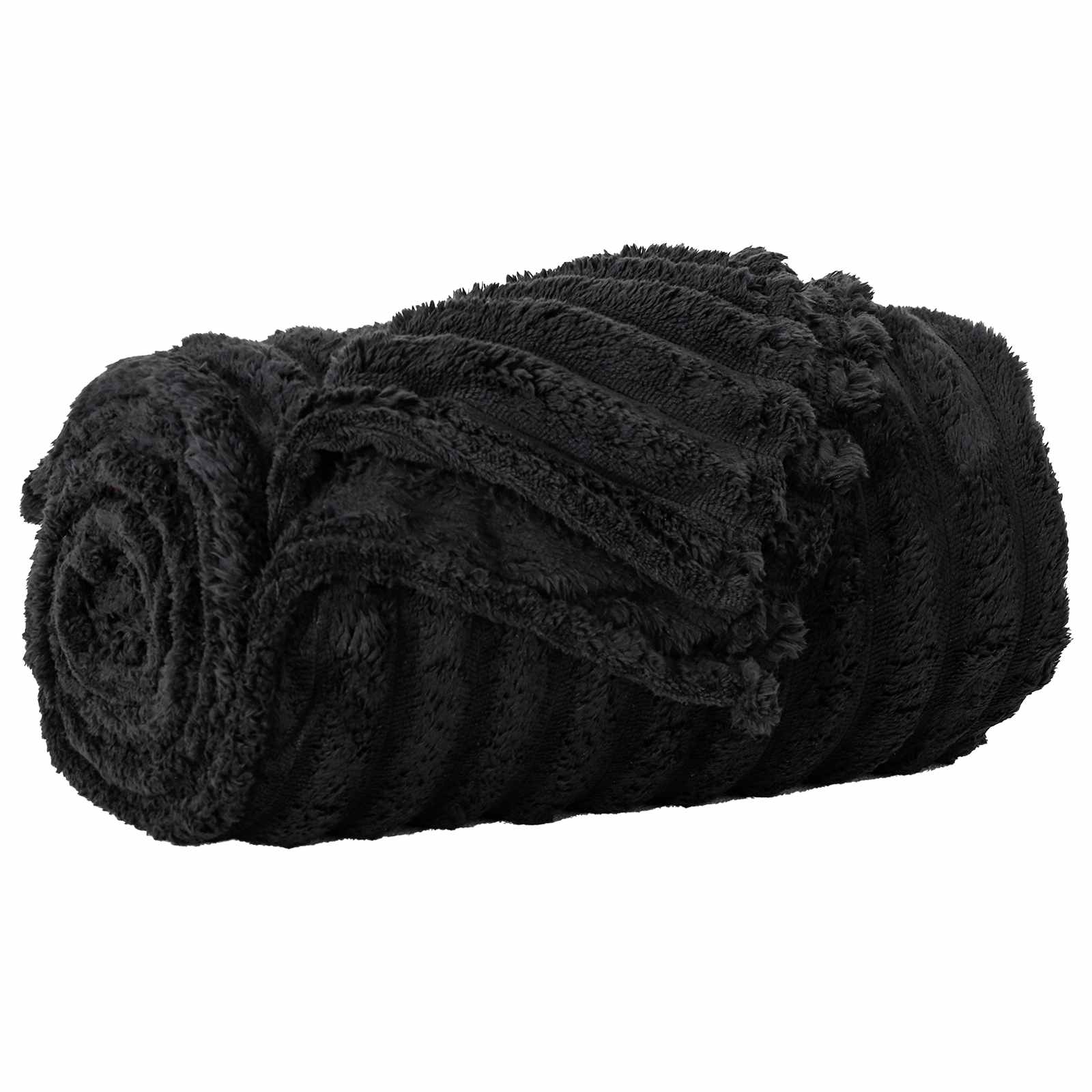 Überwurfdecke Schwarz 200 x 150 cm Fleece