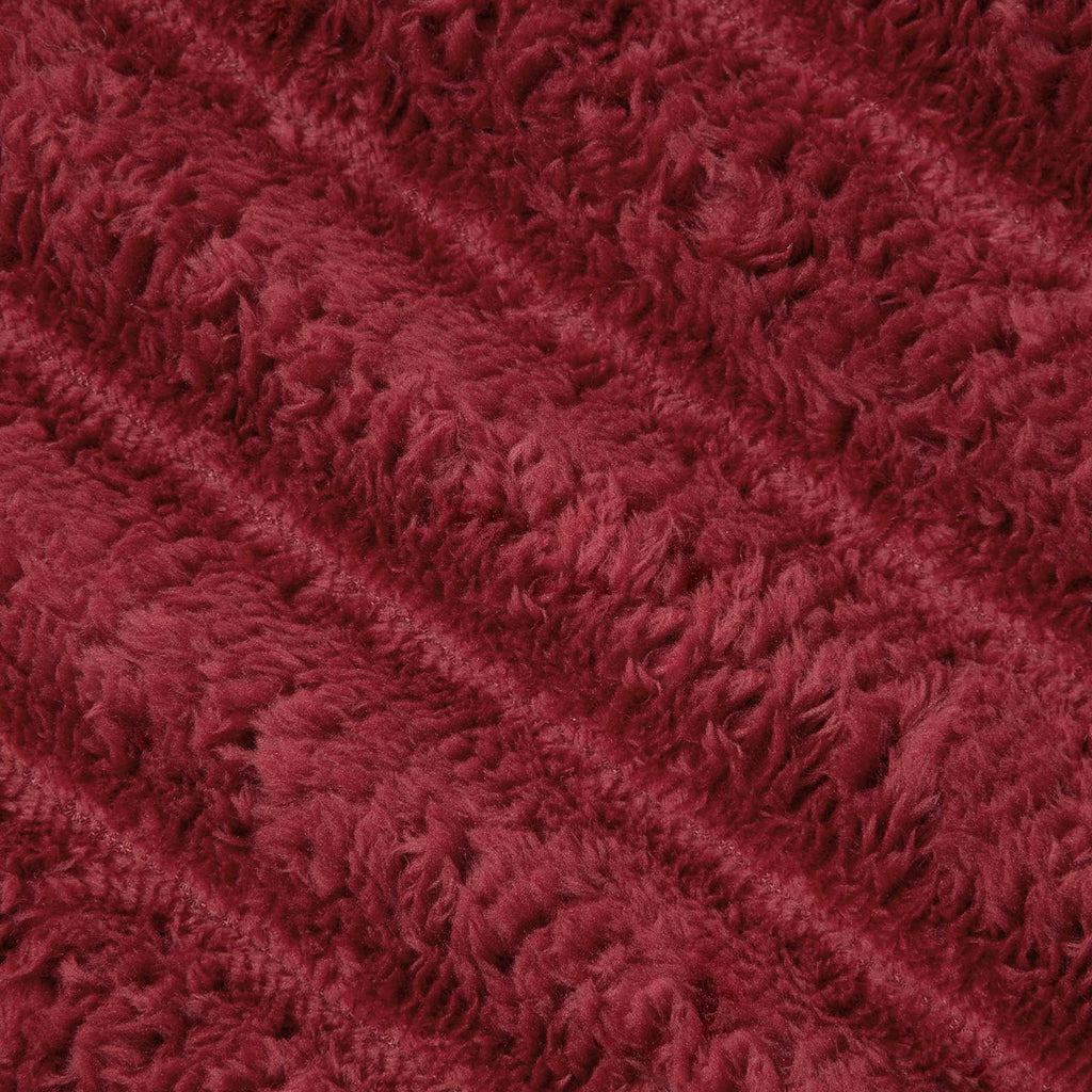 Überwurfdecke Bordeauxrot 150 x 130 cm Fleece