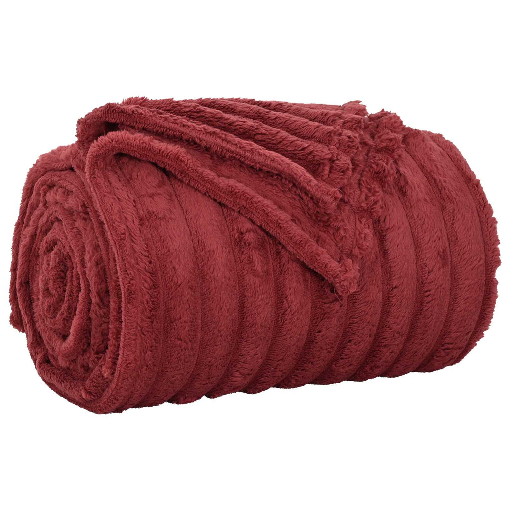 Überwurfdecke Bordeauxrot 150 x 130 cm Fleece