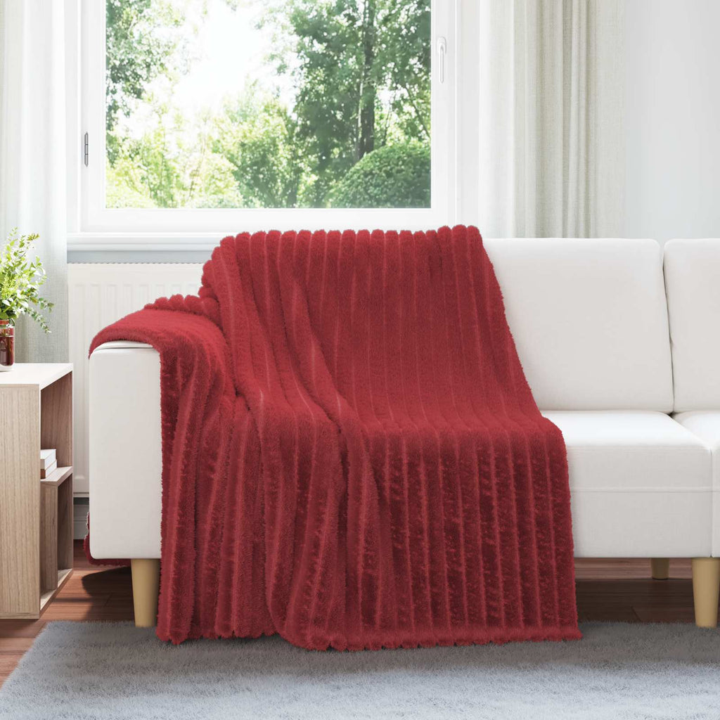 Überwurfdecke Bordeauxrot 200 x 150 cm Fleece