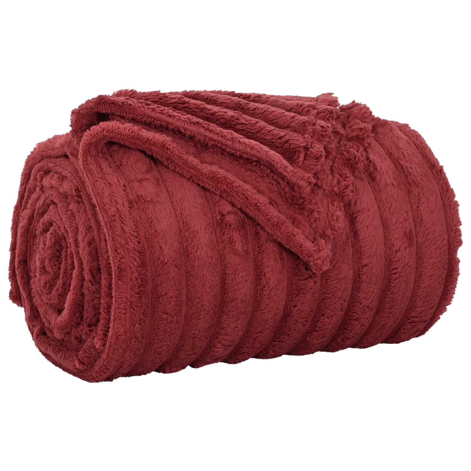 Überwurfdecke Bordeauxrot 200 x 150 cm Fleece