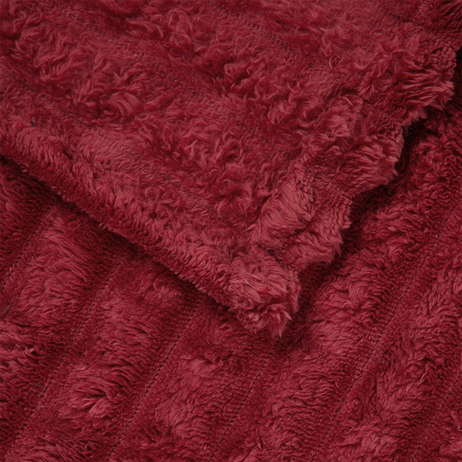 Überwurfdecke Bordeauxrot 270 x 240 cm Fleece