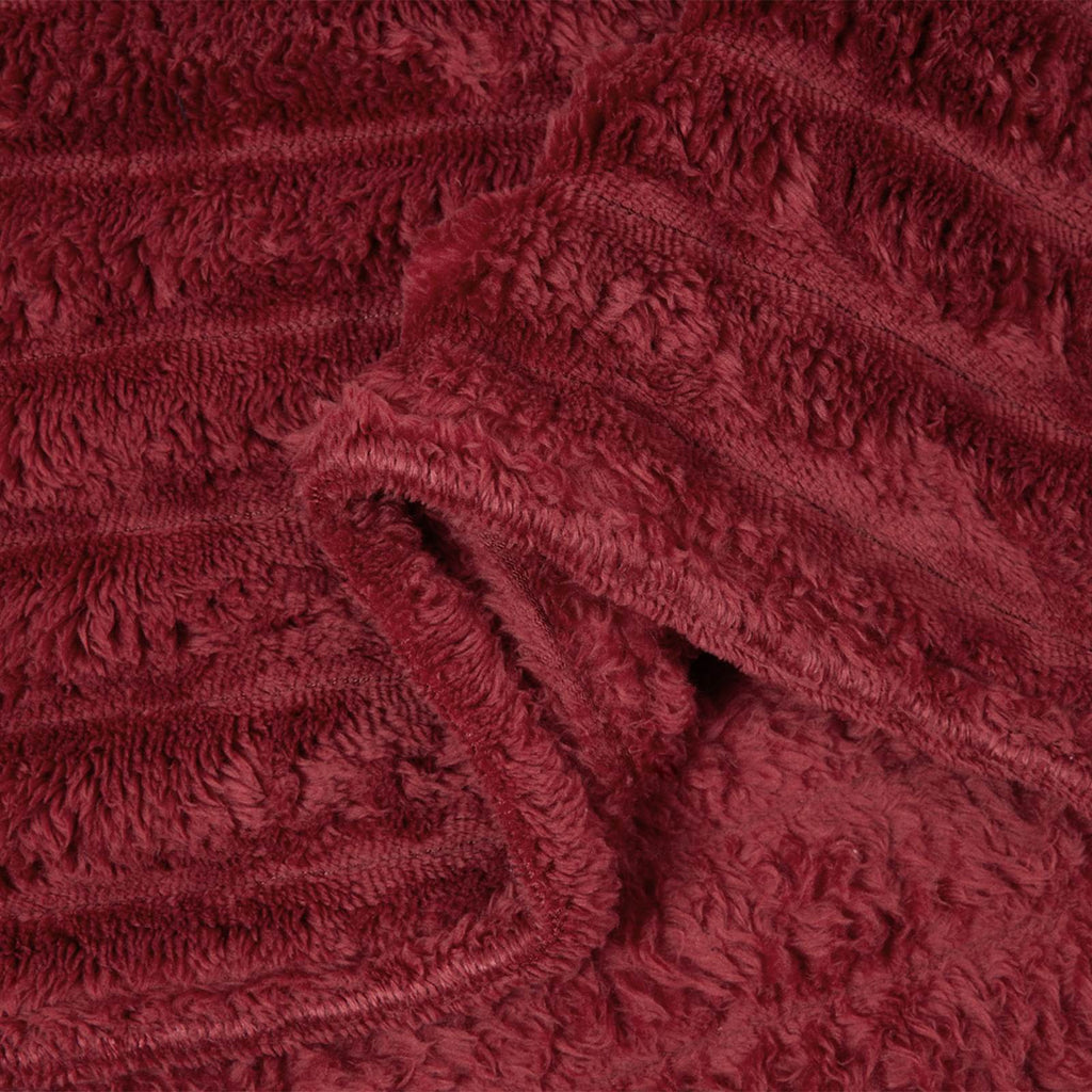 Überwurfdecke Bordeauxrot 270 x 240 cm Fleece