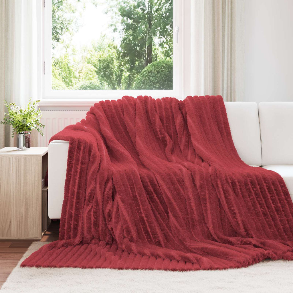 Überwurfdecke Bordeauxrot 270 x 240 cm Fleece