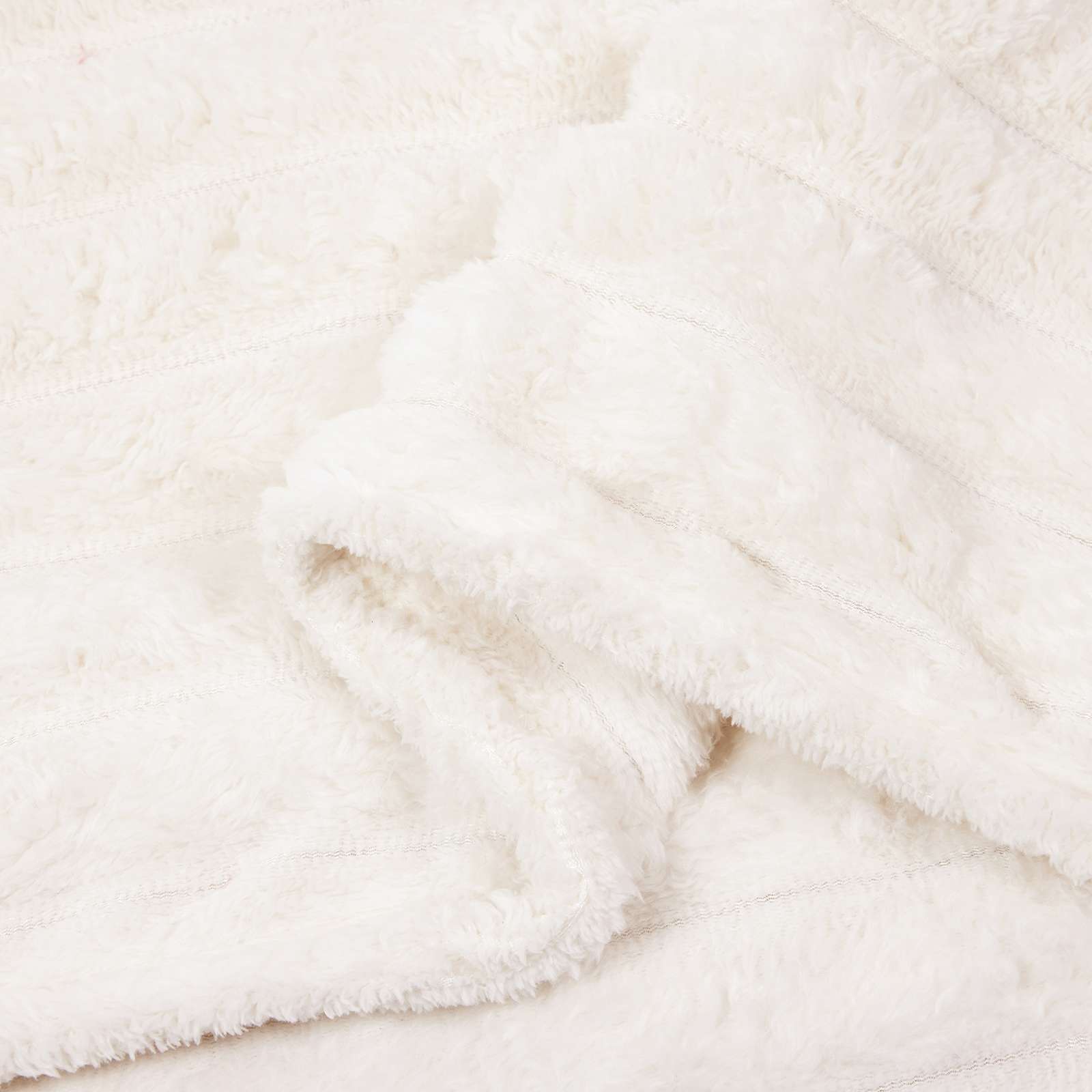 Überwurfdecke Creme 150 x 130 cm Fleece