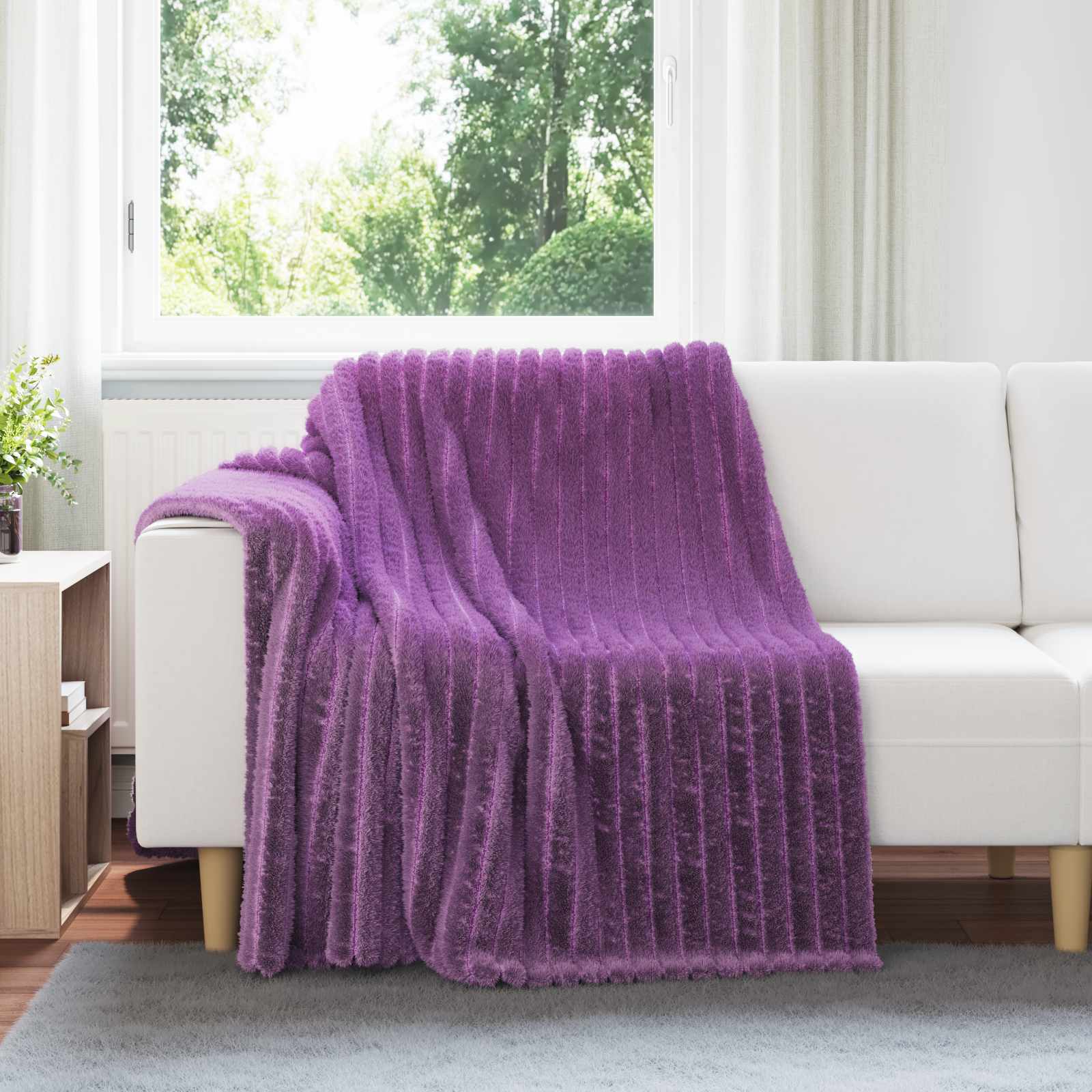 Überwurfdecke Lila 200 x 150 cm Fleece