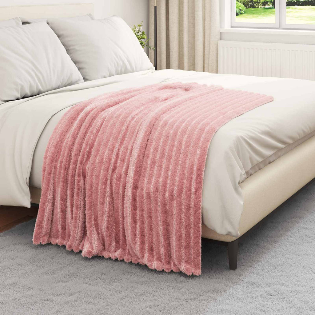 Überwurfdecke Rosa 150 x 130 cm Fleece