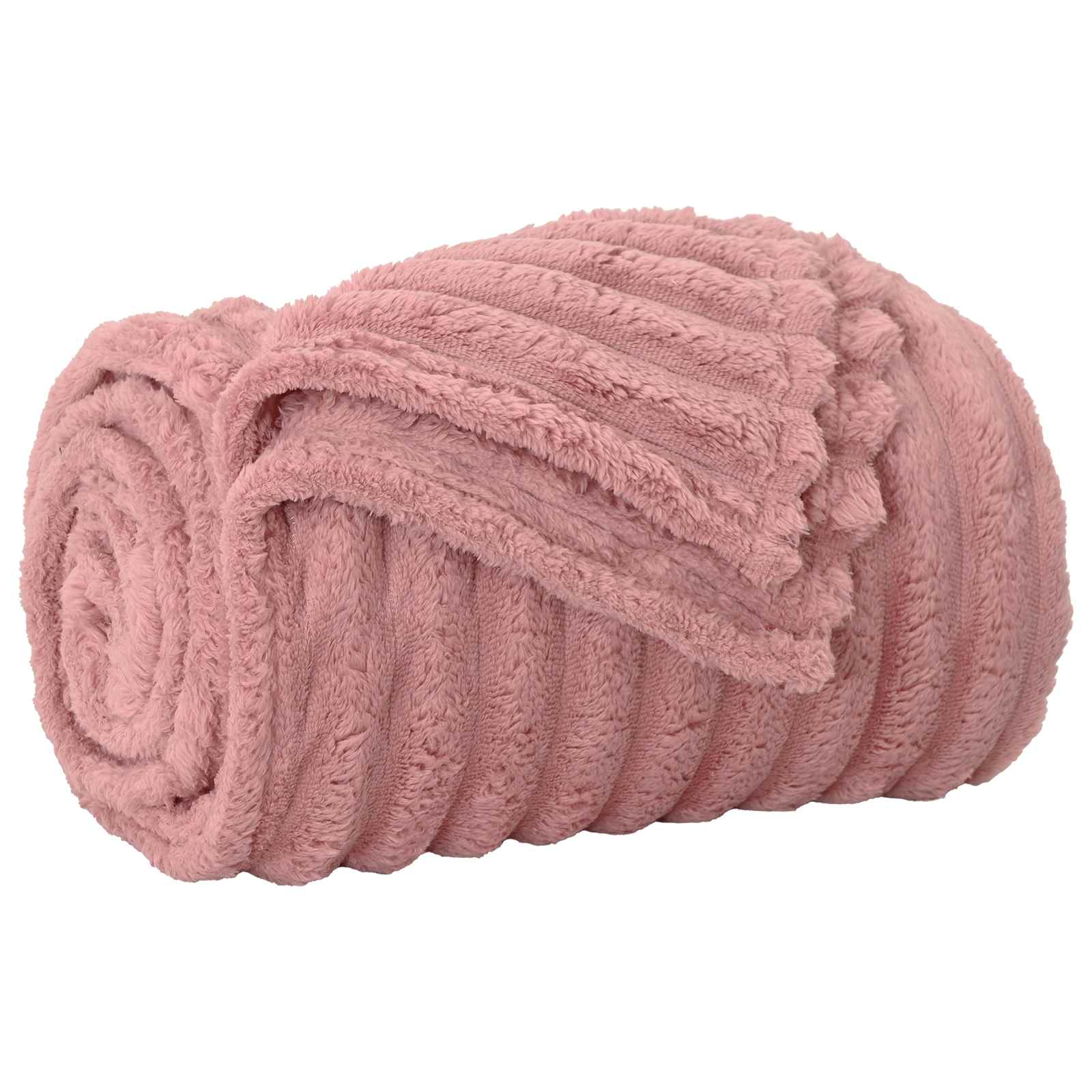 Überwurfdecke Rosa 270 x 240 cm Fleece