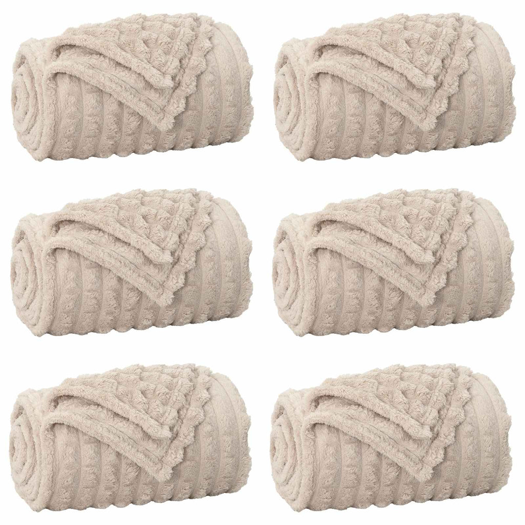 Wohndecken 6 pcs Beige 150 x 130 cm Fleece