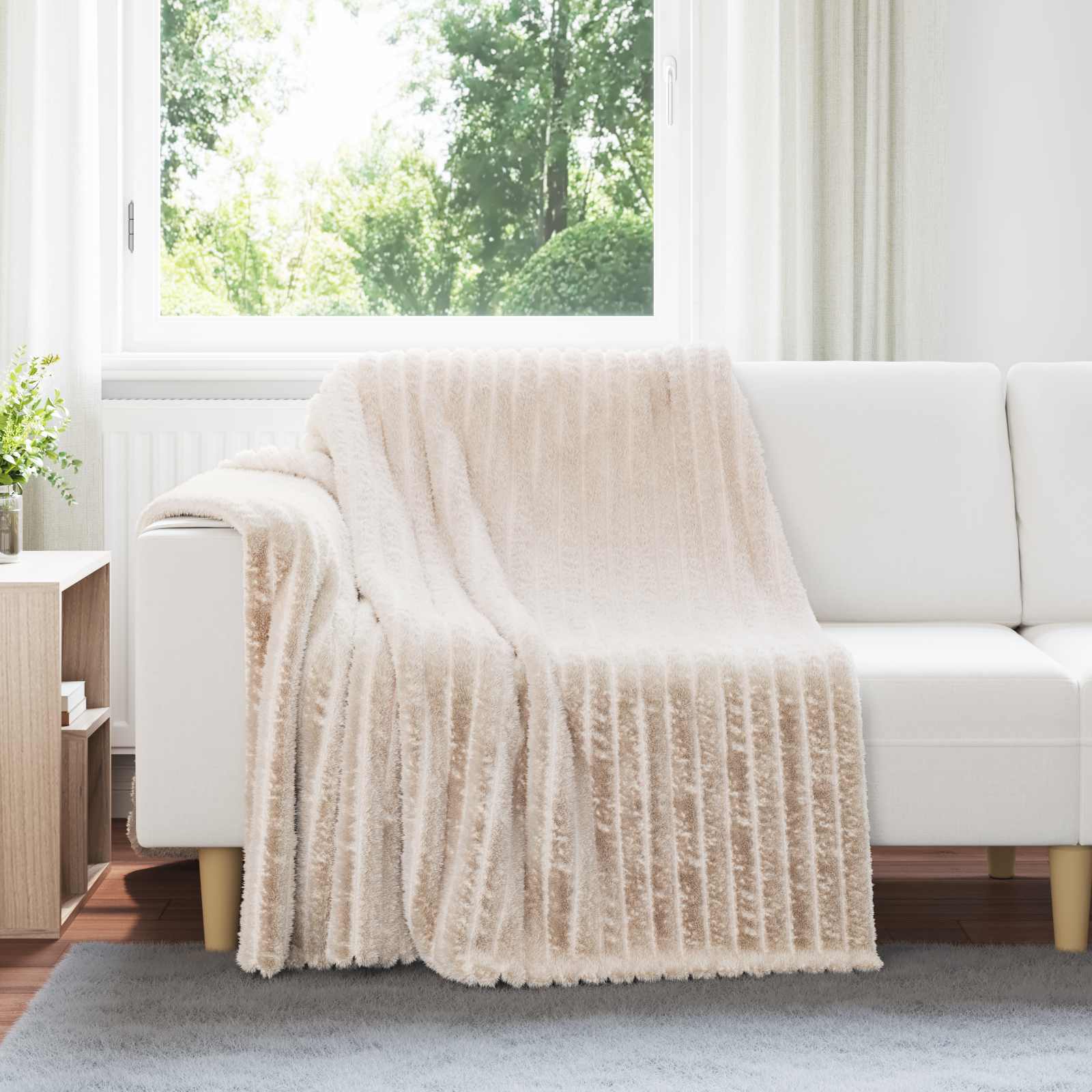 Wohndecken 6 pcs Beige 200 x 150 cm Fleece