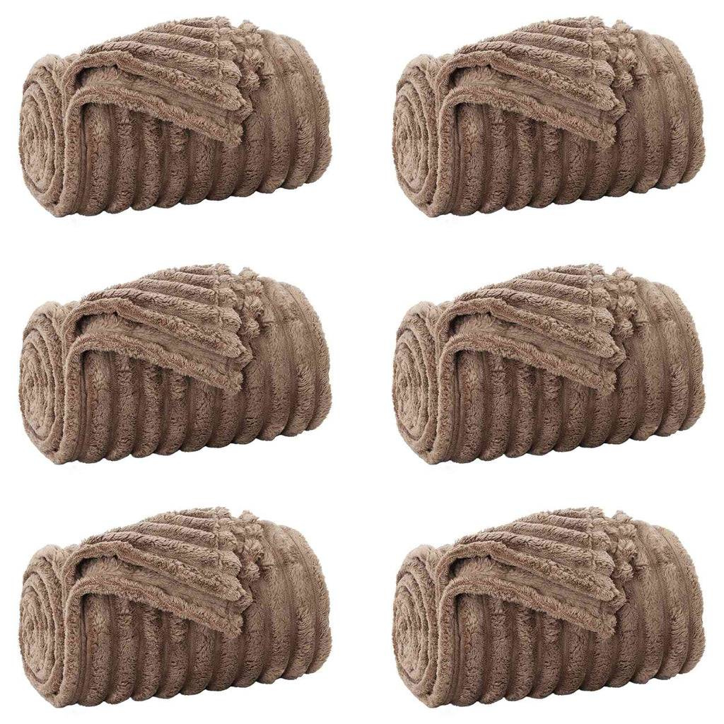 Wohndecken 6 pcs Kamel 200 x 150 cm Fleece
