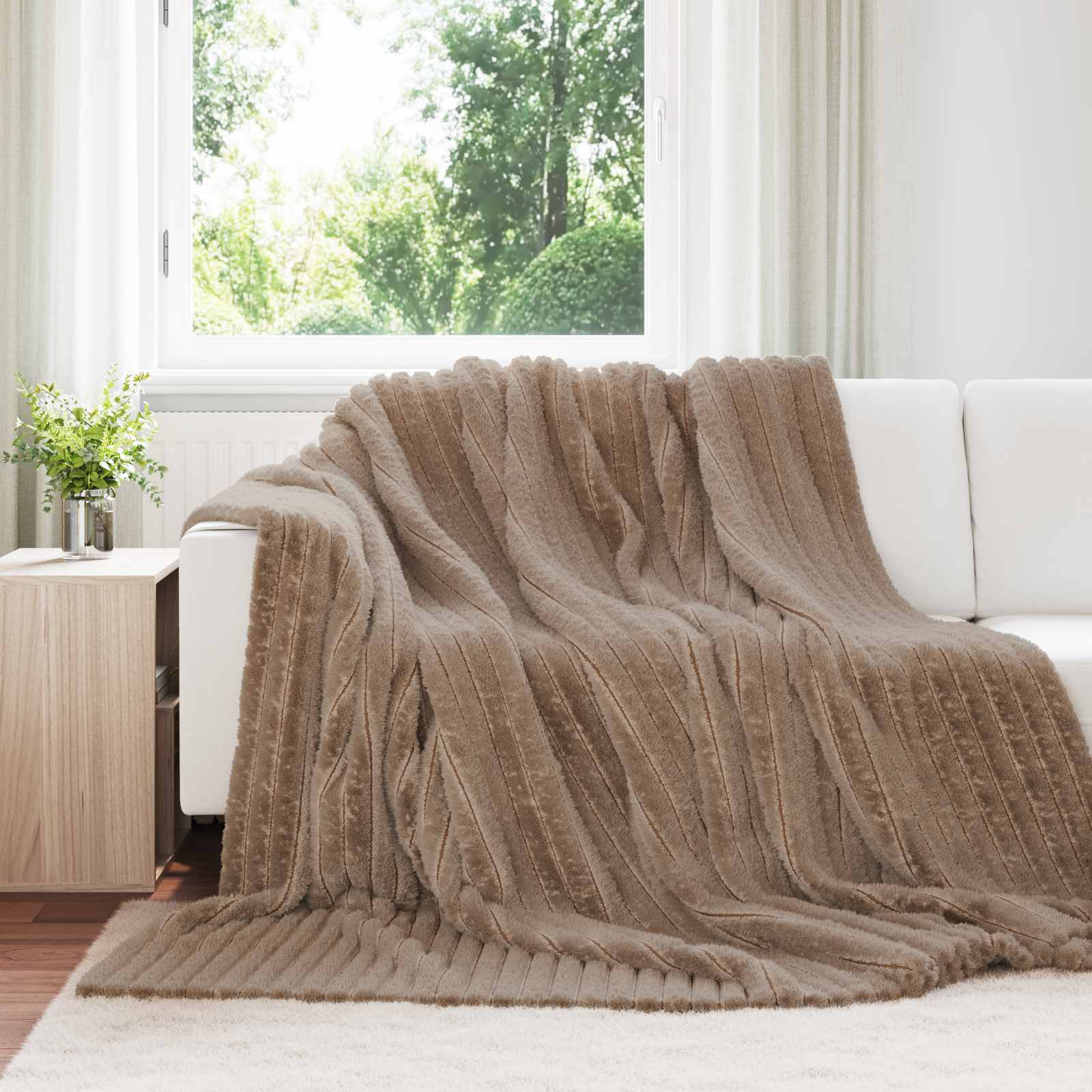 Wohndecken 6 pcs Kamel 240 x 220 cm Fleece