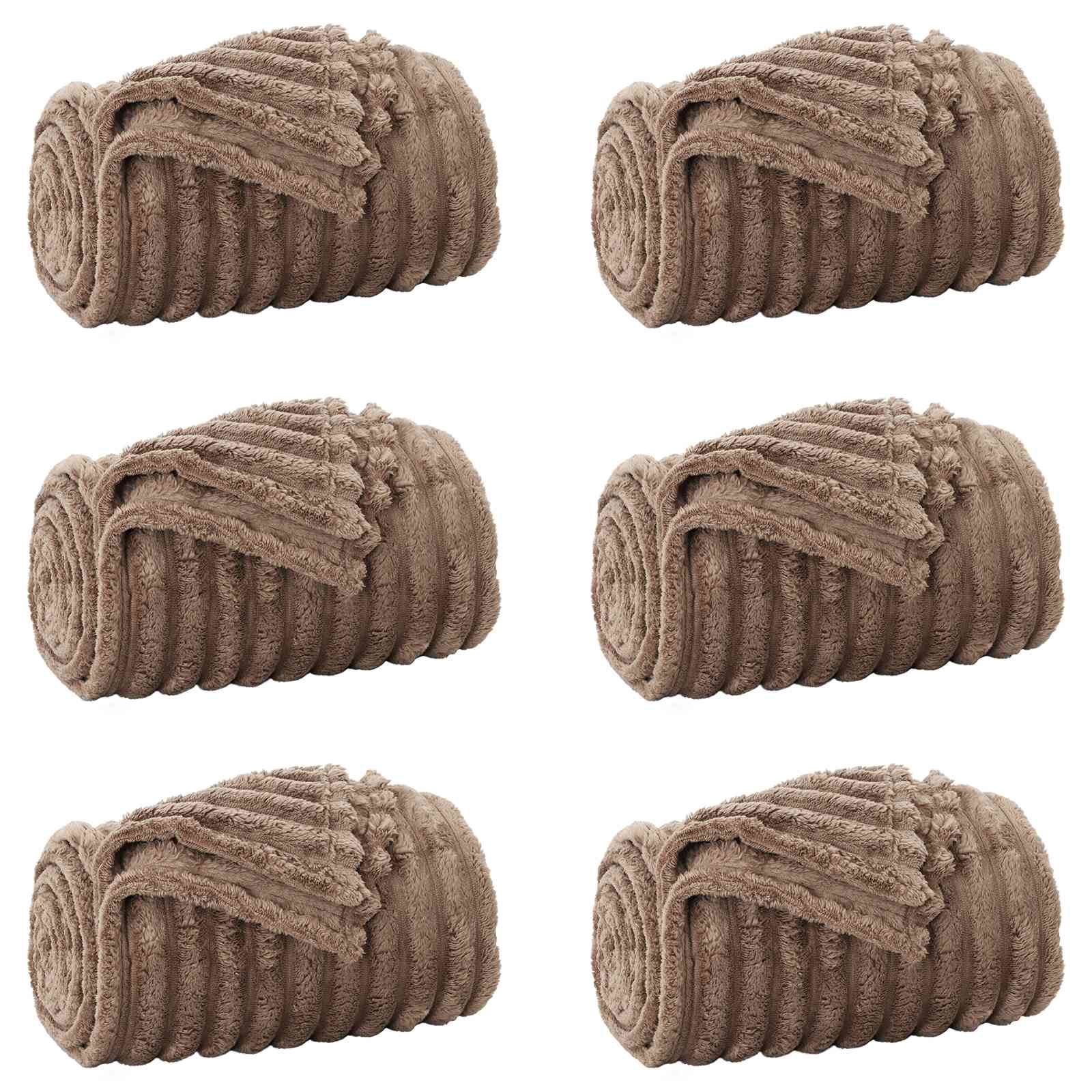 Wohndecken 6 pcs Kamel 240 x 220 cm Fleece