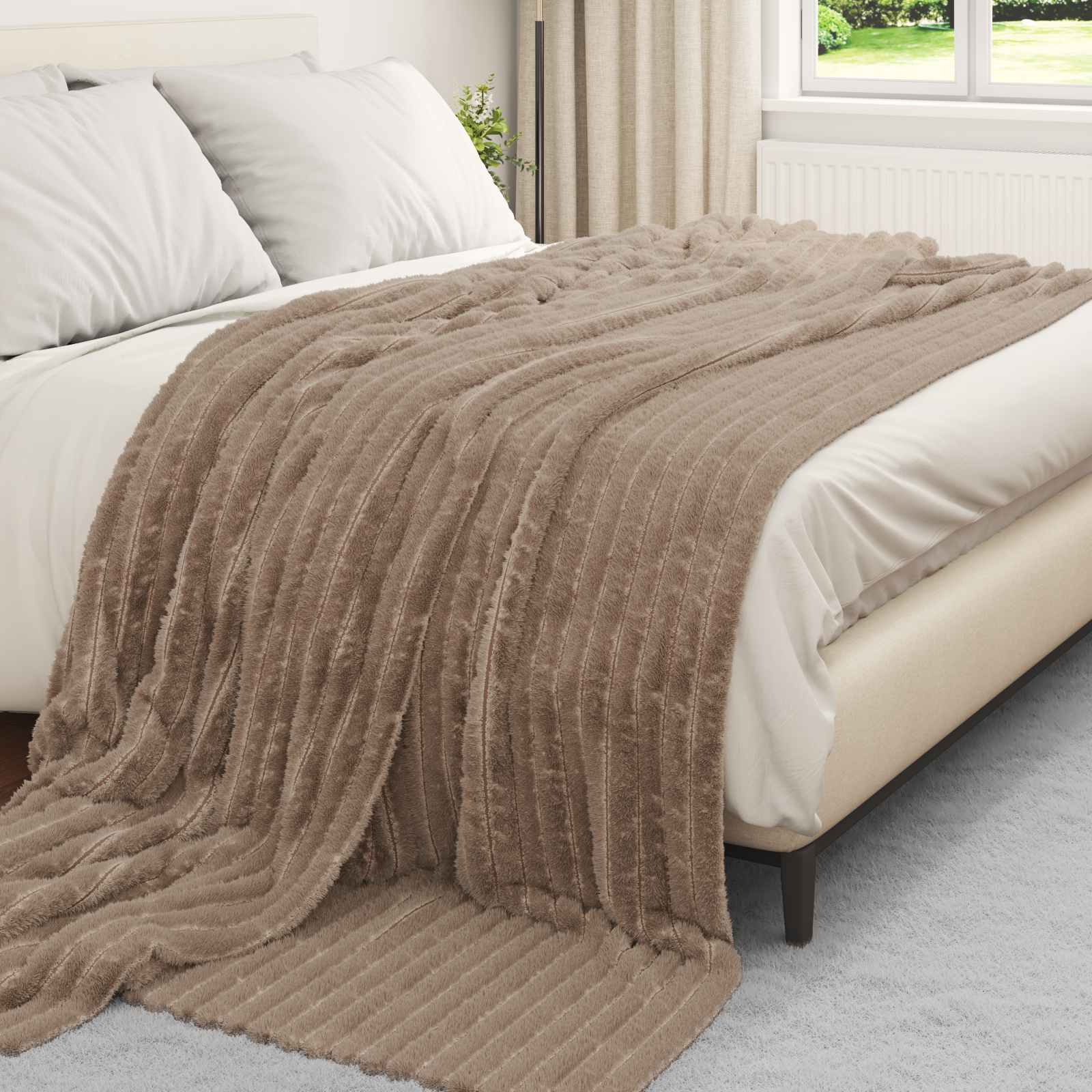 Wohndecken 6 pcs Kamel 270 x 240 cm Fleece