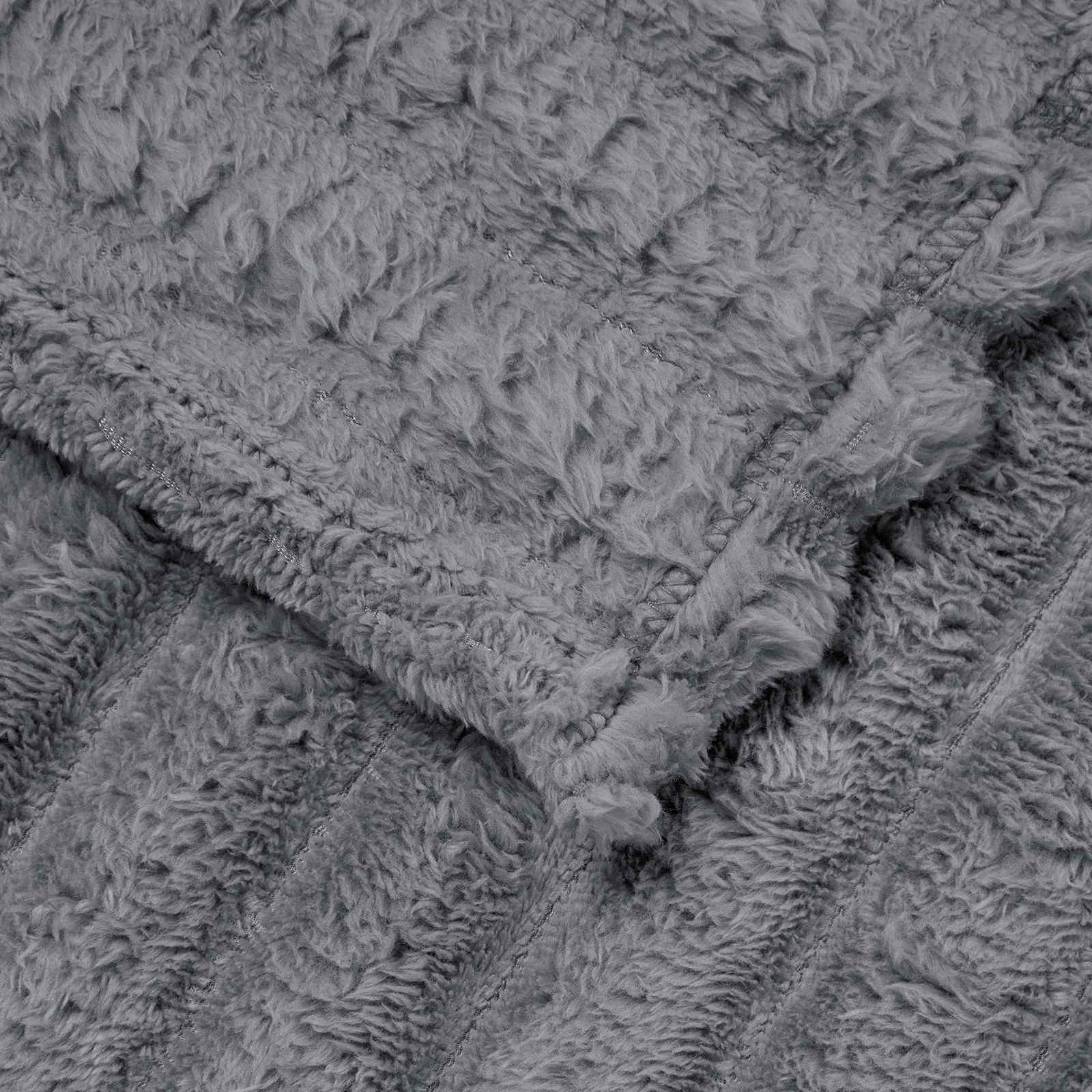 Wohndecken 6 pcs Dunkelgrau 240 x 220 cm Fleece