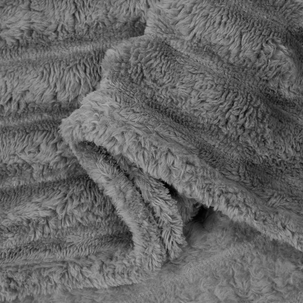 Wohndecken 6 pcs Dunkelgrau 240 x 220 cm Fleece