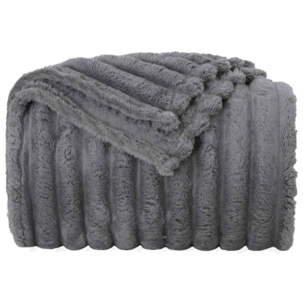 Wohndecken 6 pcs Dunkelgrau 240 x 220 cm Fleece