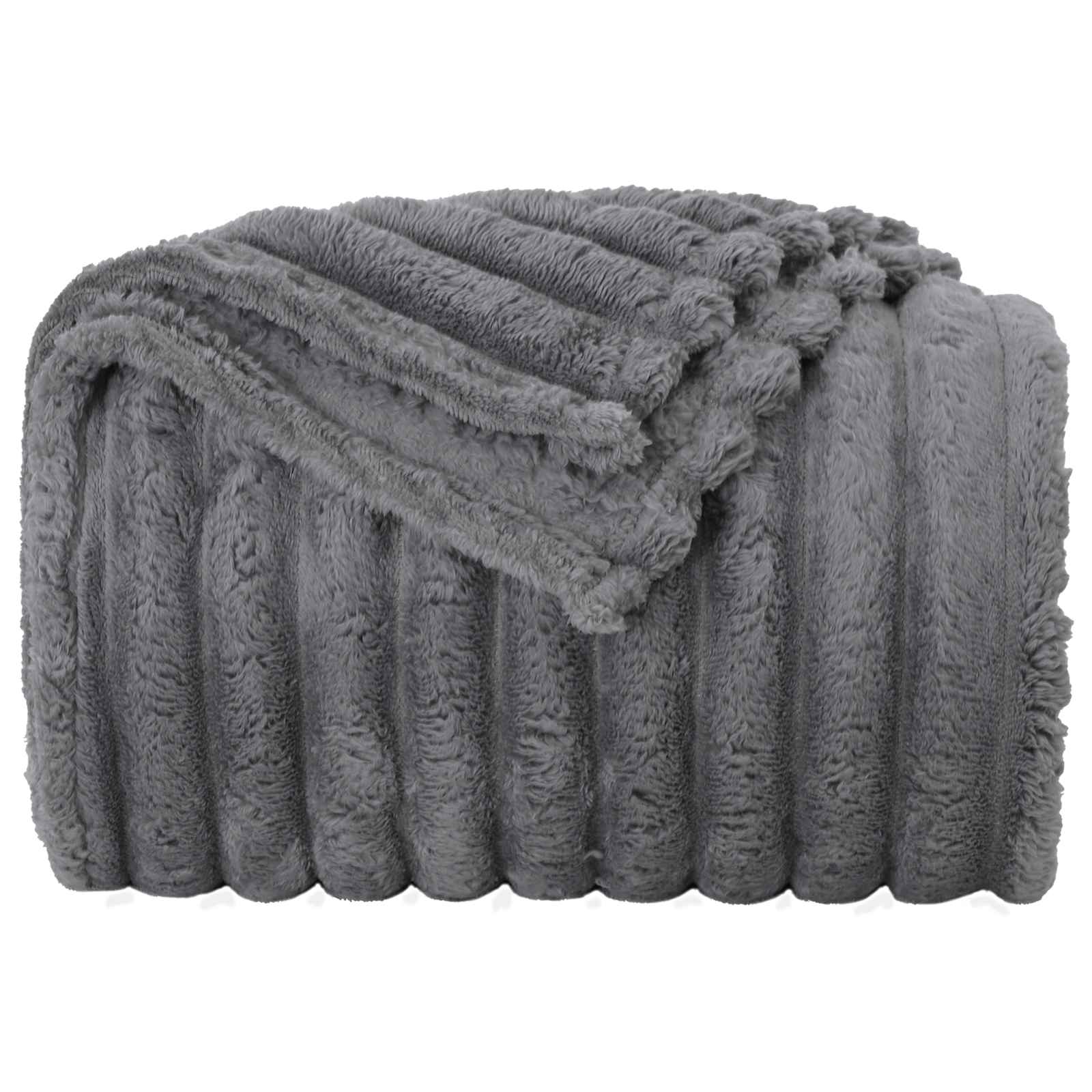Wohndecken 6 pcs Dunkelgrau 240 x 220 cm Fleece