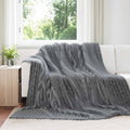 Wohndecken 6 pcs Dunkelgrau 270 x 240 cm Fleece