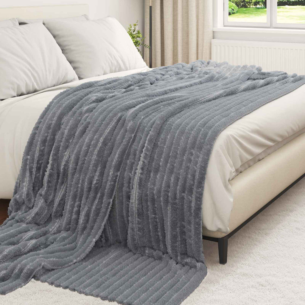 Wohndecken 6 pcs Dunkelgrau 270 x 240 cm Fleece