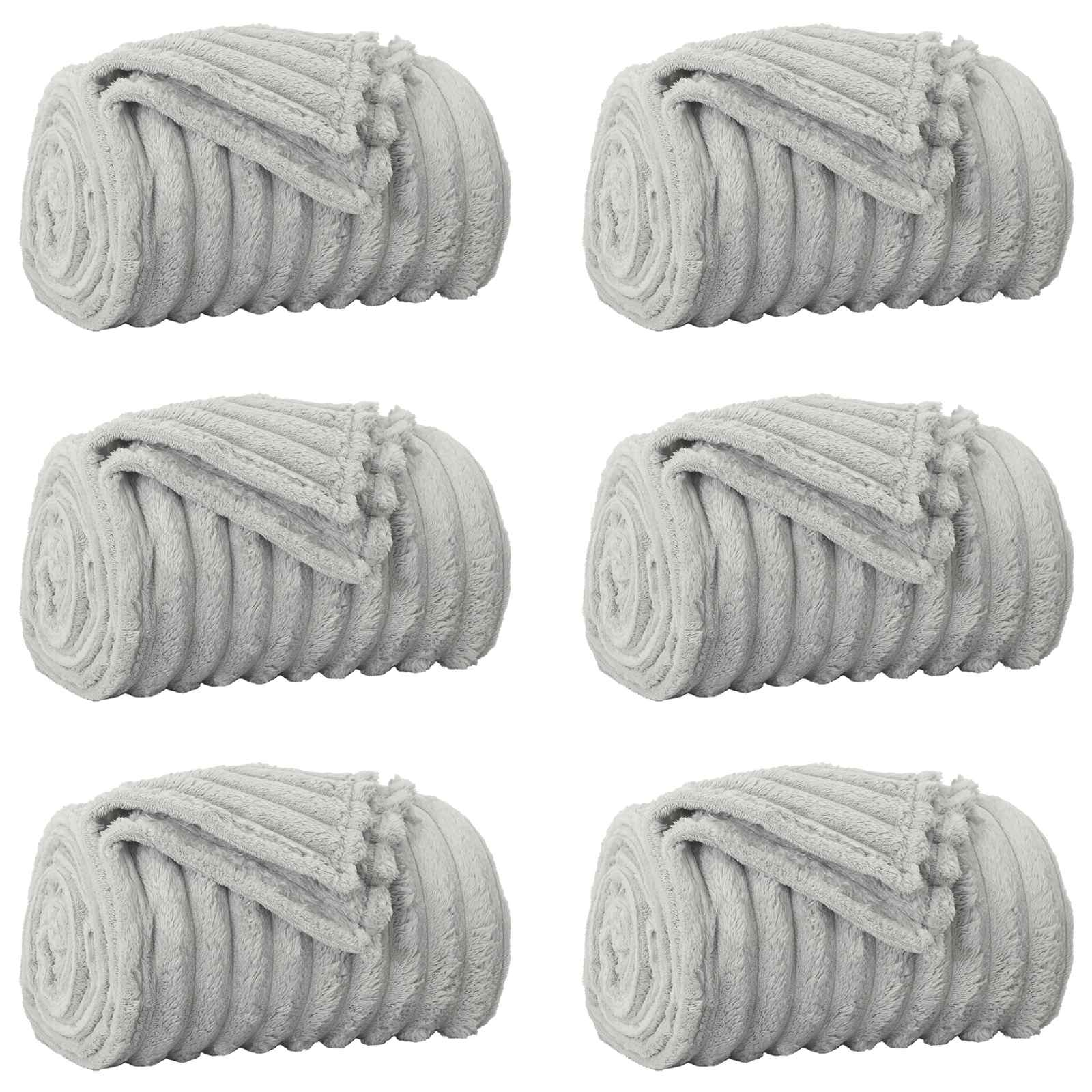Wohndecken 6 pcs Grau 200 x 150 cm Fleece