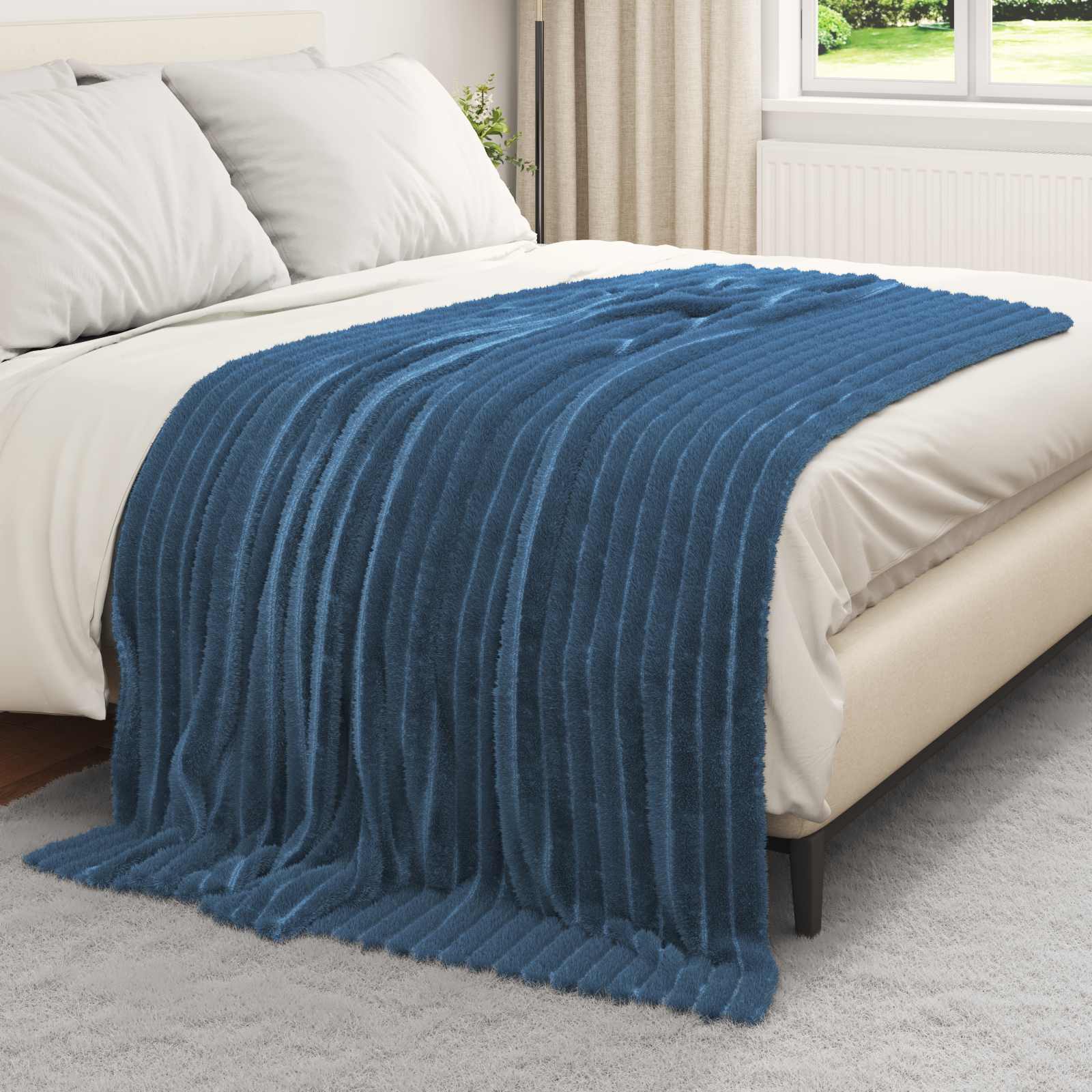 Wohndecken 6 pcs Marineblau 200 x 150 cm Fleece
