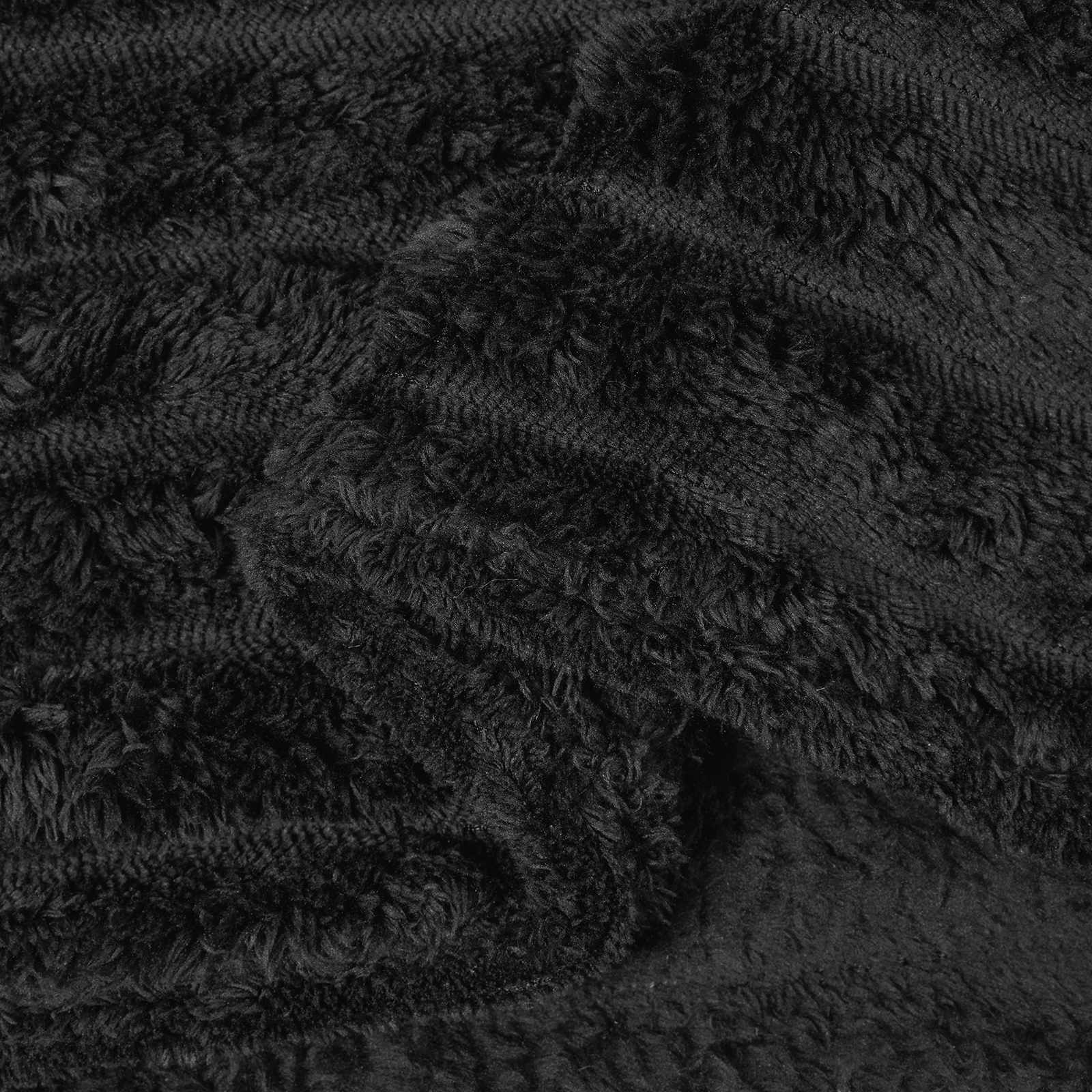 Wohndecken 6 pcs Schwarz 200 x 150 cm Fleece