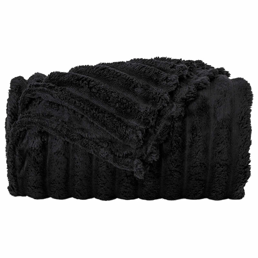 Wohndecken 6 pcs Schwarz 240 x 220 cm Fleece