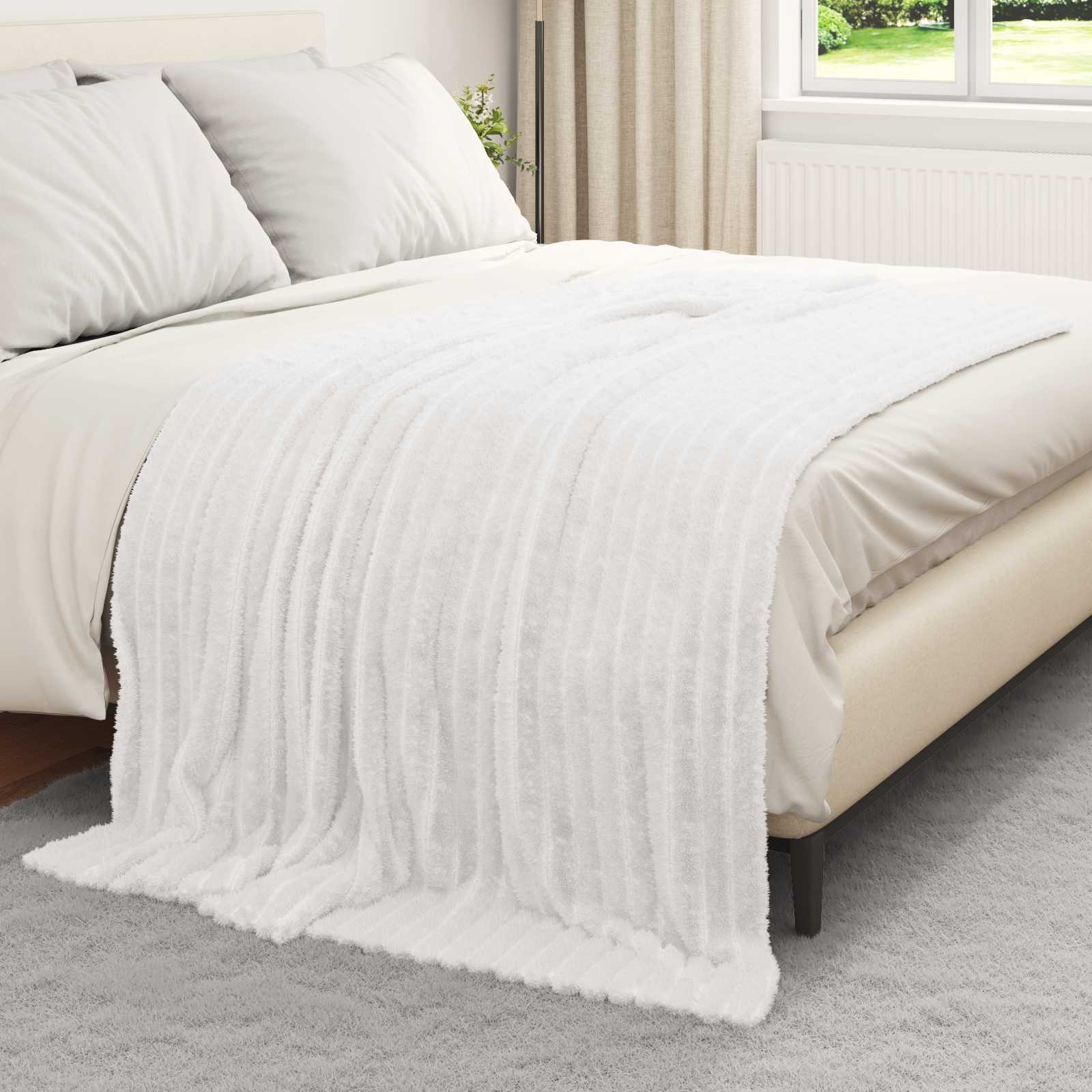 Wohndecken 6 pcs Weiß 200 x 150 cm Fleece