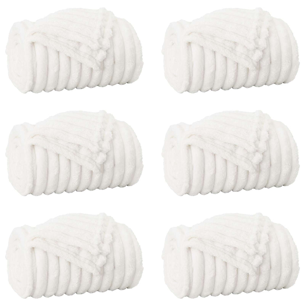 Wohndecken 6 pcs Weiß 200 x 150 cm Fleece