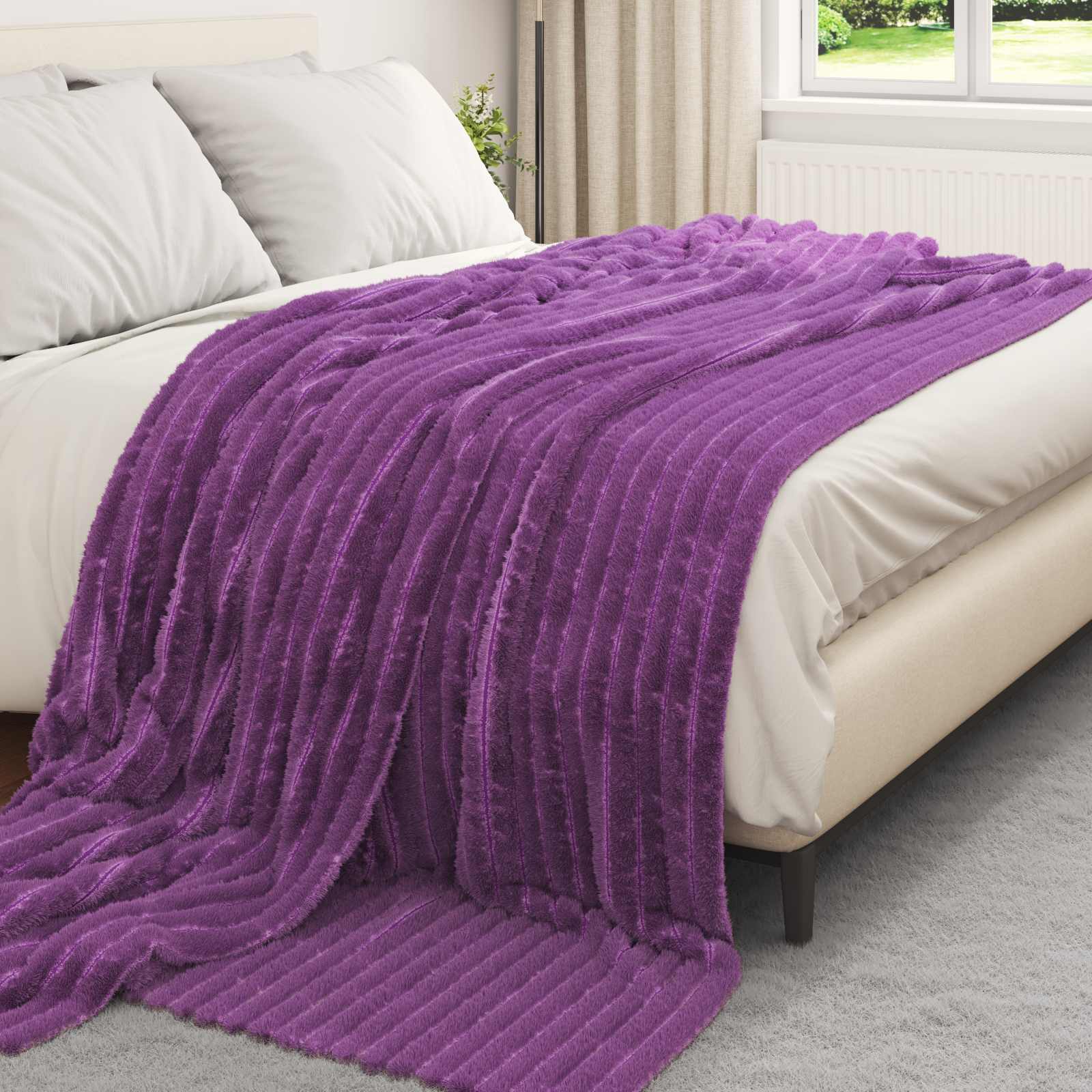 Wohndecken 6 pcs Lila 240 x 220 cm Fleece