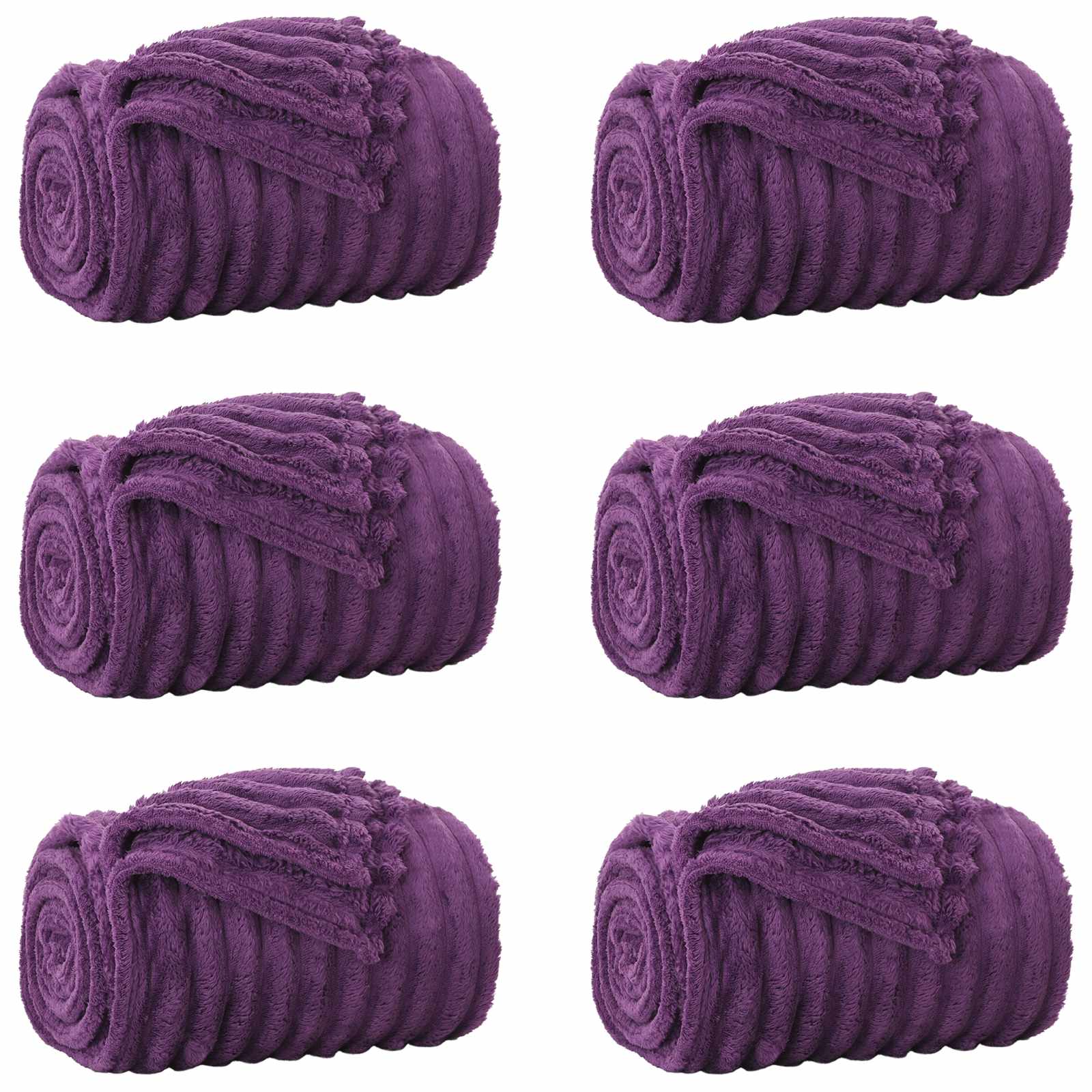 Wohndecken 6 pcs Lila 240 x 220 cm Fleece
