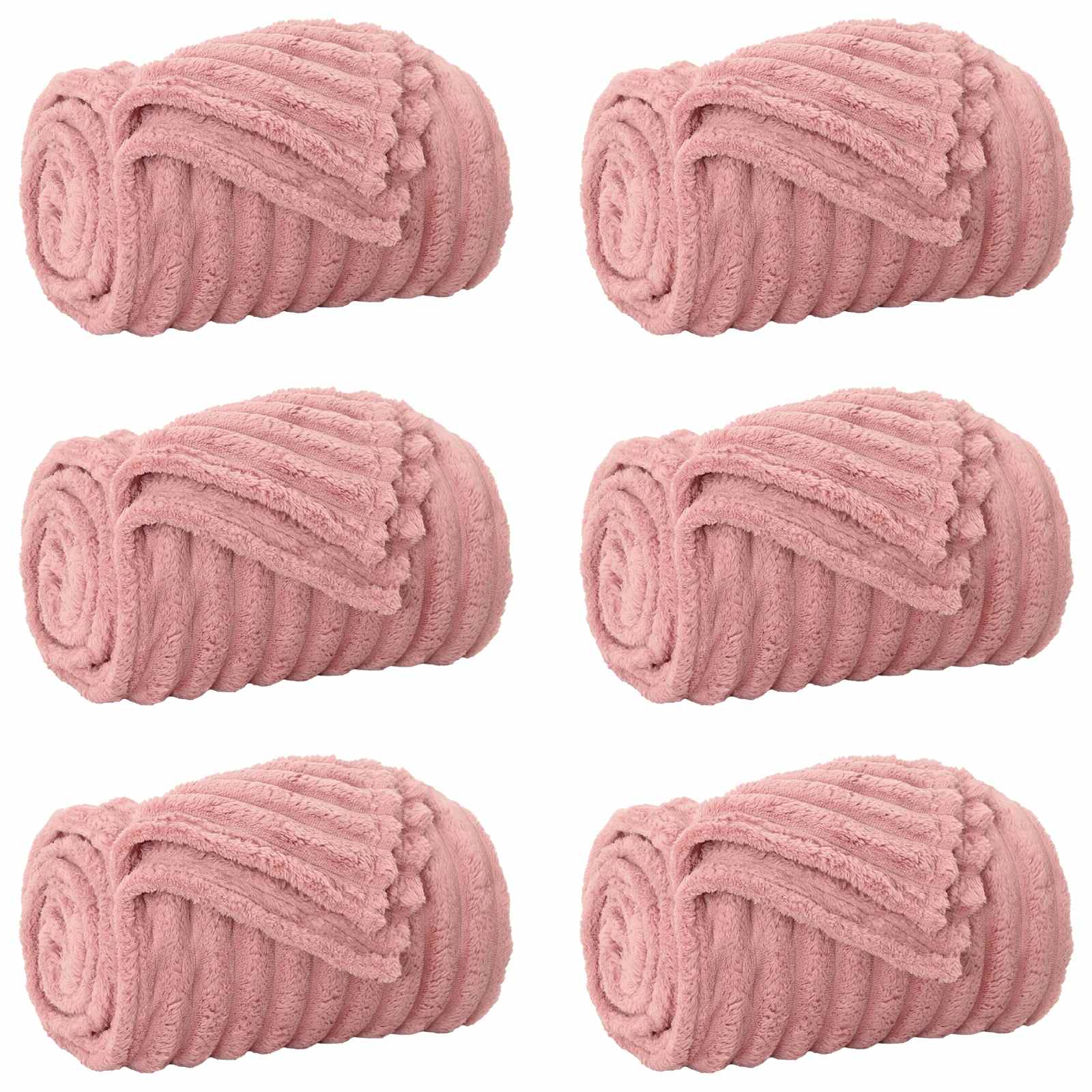 Wohndecken 6 pcs Rosa 150 x 130 cm Fleece