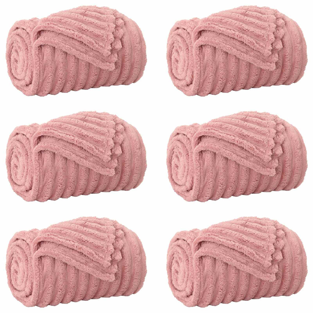 Wohndecken 6 pcs Rosa 270 x 240 cm Fleece