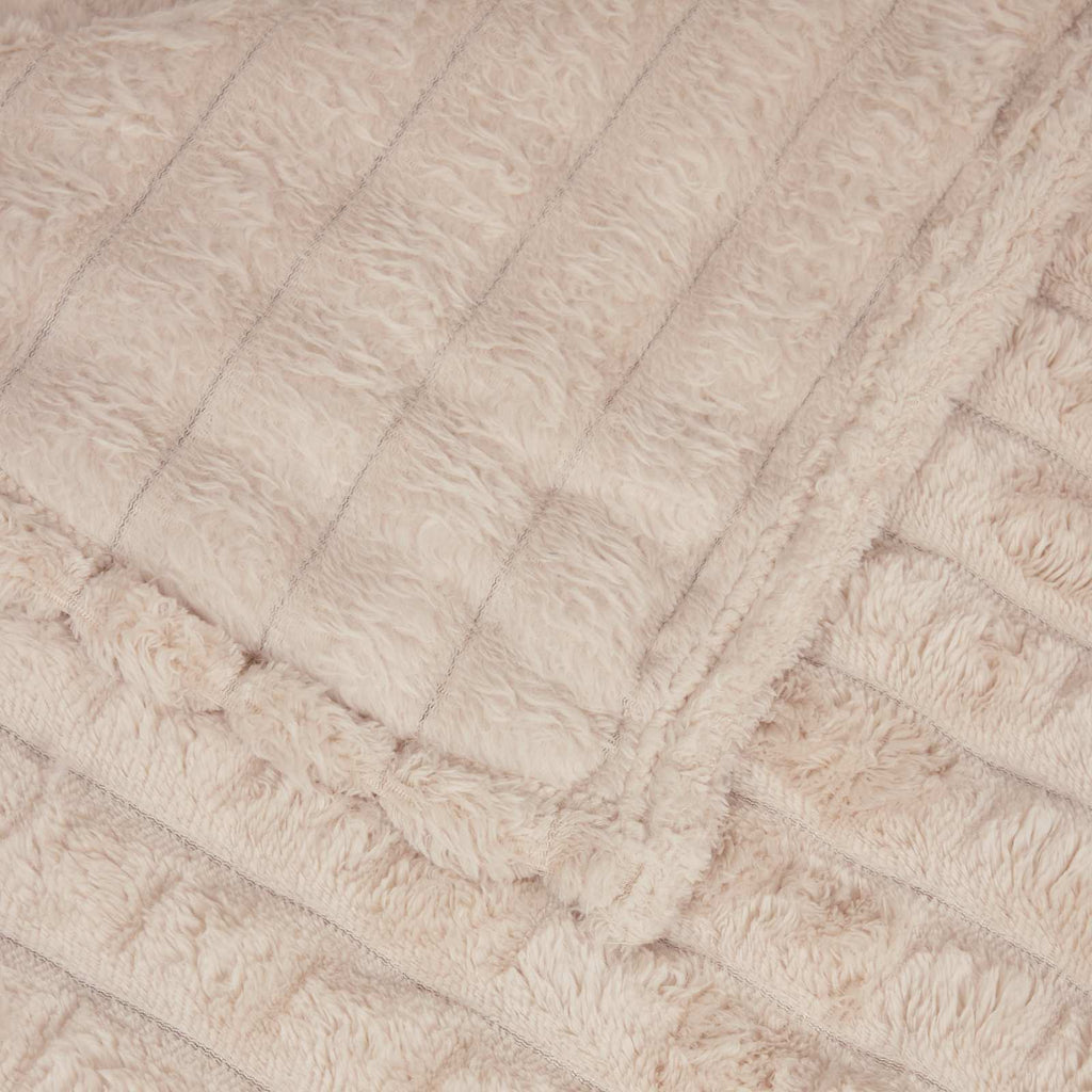 Überwurfdecke Beige 150 x 130 cm Fleece