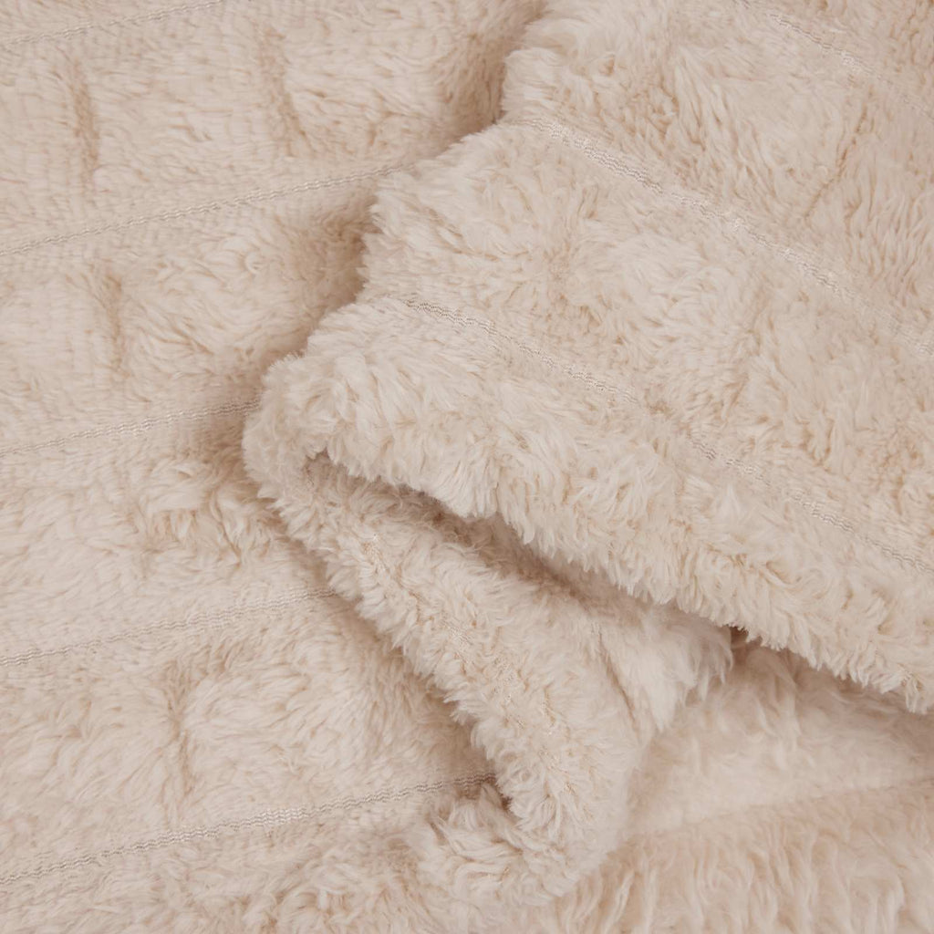 Überwurfdecke Beige 200 x 150 cm Fleece
