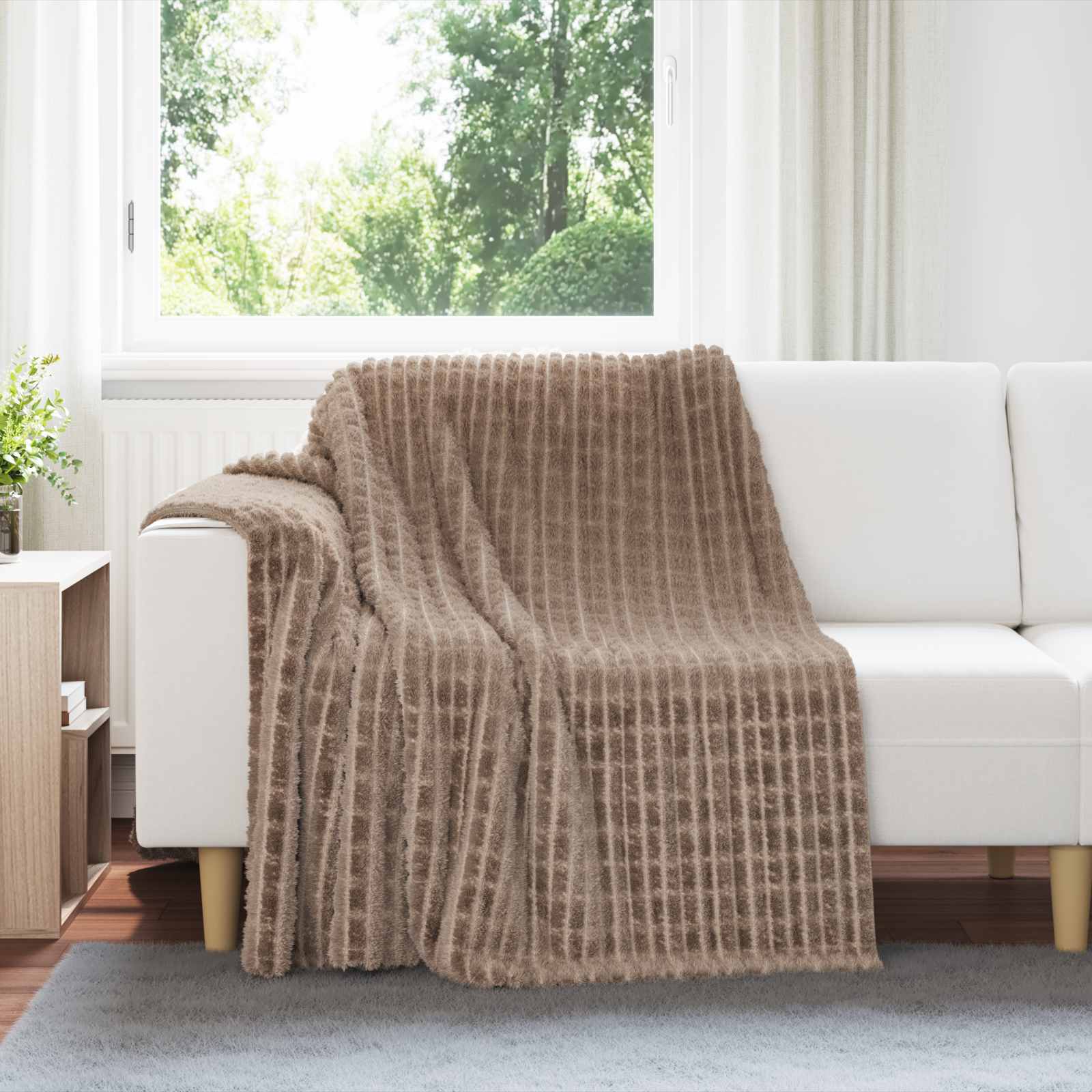 Überwurfdecke Kamel 200 x 150 cm Fleece