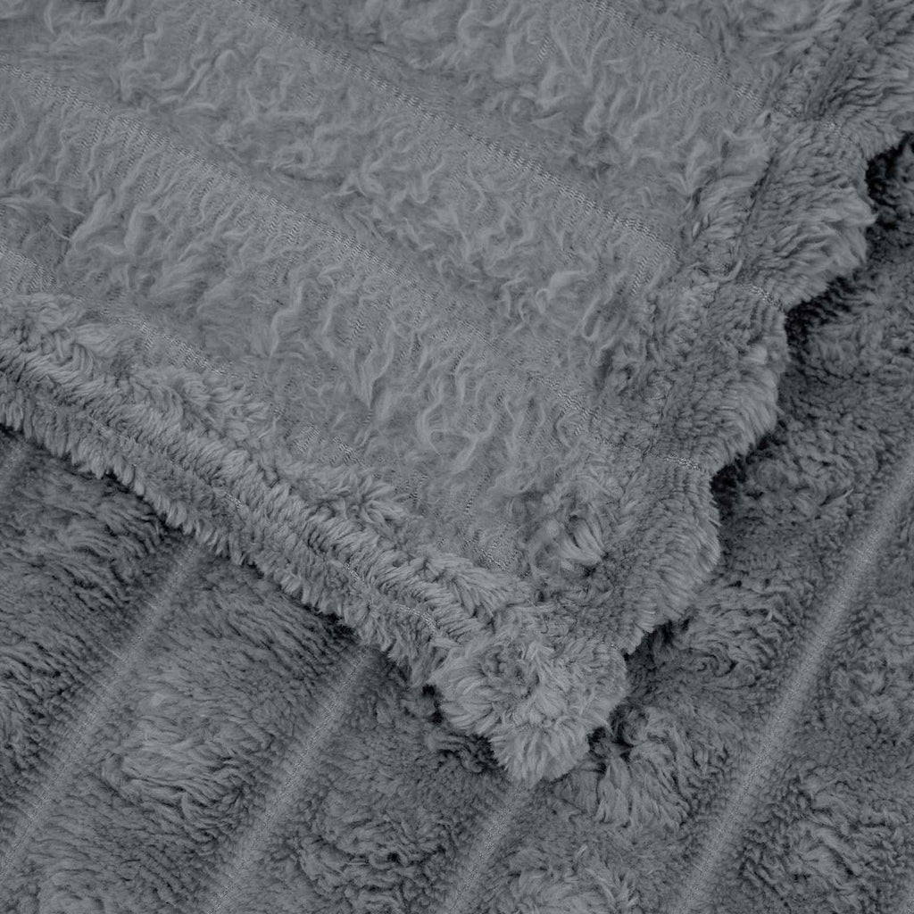 Überwurfdecke Dunkelgrau 200 x 150 cm Fleece