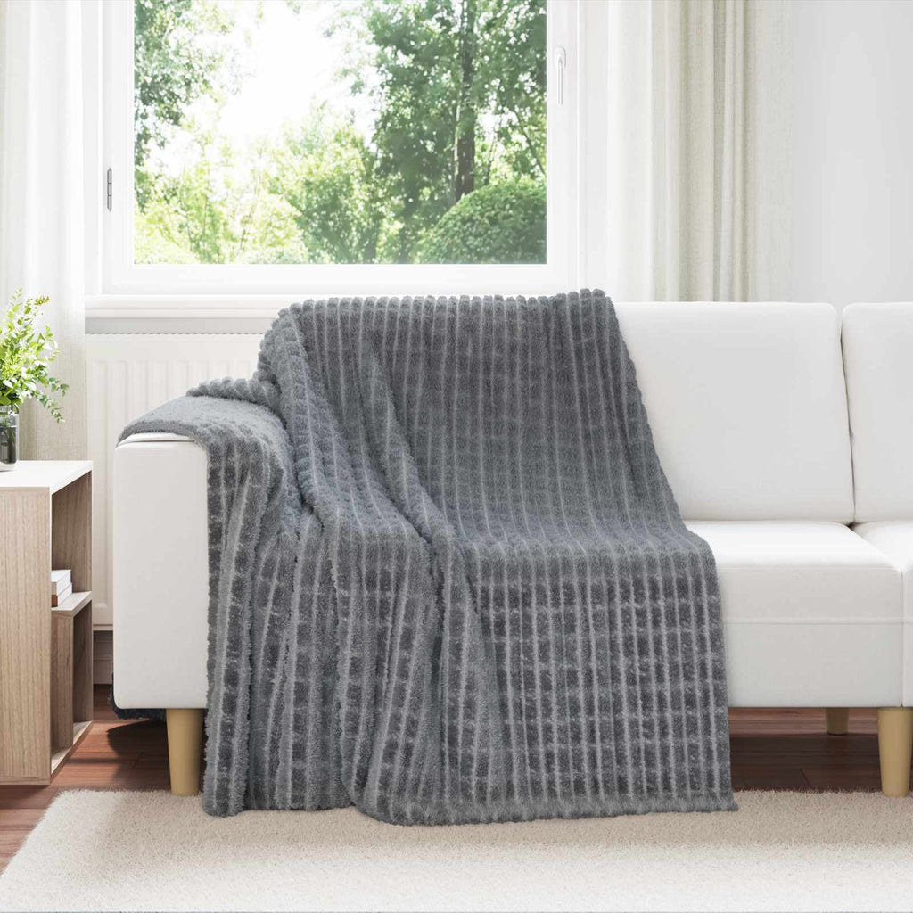 Überwurfdecke Dunkelgrau 200 x 150 cm Fleece