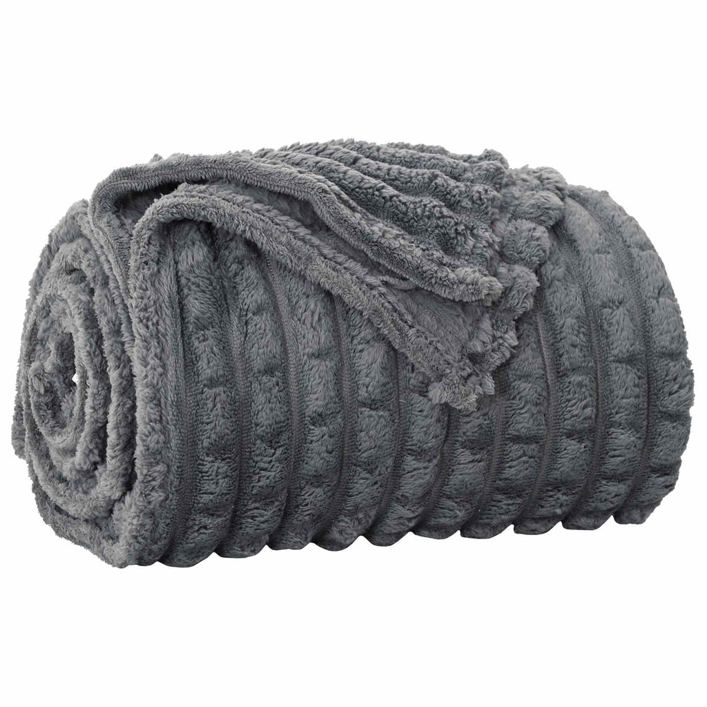 Überwurfdecke Dunkelgrau 200 x 150 cm Fleece