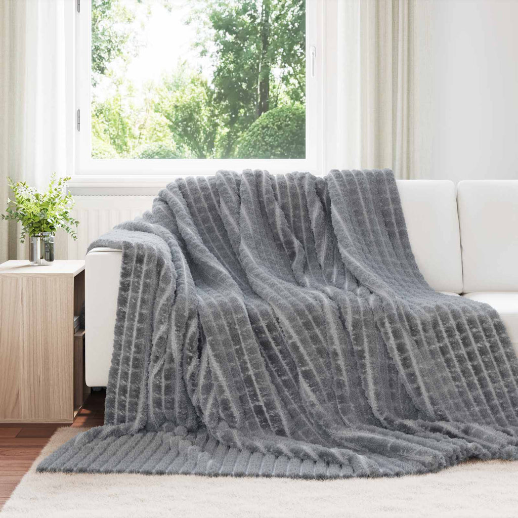 Überwurfdecke Dunkelgrau 270 x 240 cm Fleece