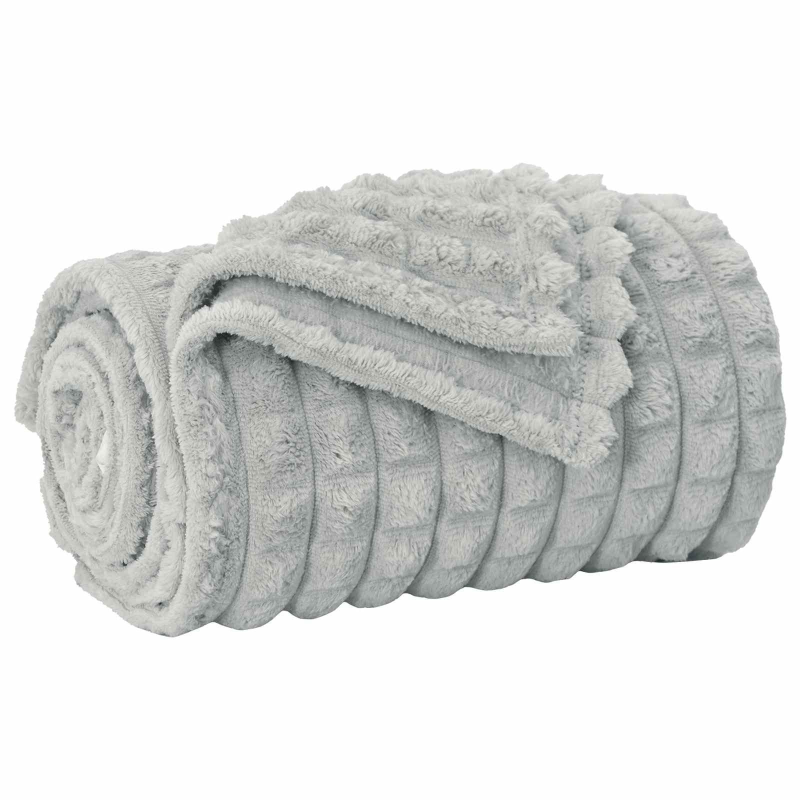 Überwurfdecke Grau 200 x 150 cm Fleece