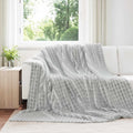 Überwurfdecke Grau 240 x 220 cm Fleece