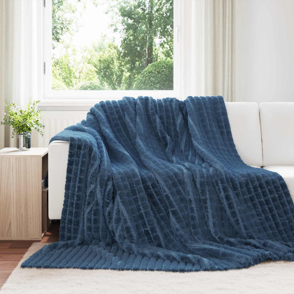Überwurfdecke Marineblau 270 x 240 cm Fleece