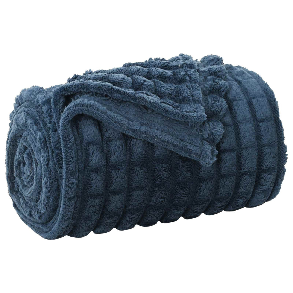 Überwurfdecke Marineblau 270 x 240 cm Fleece