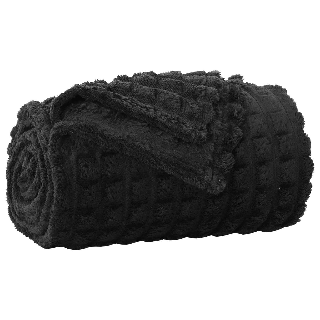 Überwurfdecke Schwarz 200 x 150 cm Fleece